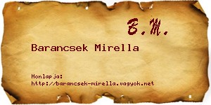 Barancsek Mirella névjegykártya